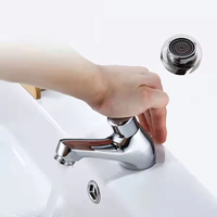 Robinet de lavabo commercial en laiton massif à fermeture automatique, à commande manuelle, temporisé, eau froide uniquement, pour projets de toilettes publiques