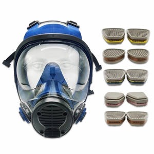 Nhà Máy CE chứng nhận Silicone chất lượng cao chống bức xạ hạt nhân mặt nạ khí chống lại hóa chất công nghiệp đầy đủ mặt nạ - Product Image 2