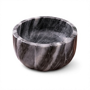 Bol en marbre fait main, bol de service en pierre naturelle, fabricant en gros - Product Image 1