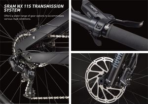 Vélo Électrique <span class=keywords><strong>Tout</strong></span>-Suspendu de Luxe en Fibre de Carbone pour <span class=keywords><strong>Adulte</strong></span>, Moteur Bafang 48V 500W, Gros Pneus, E-Bike VTT Hybride - Product Image 3