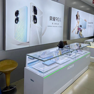 Nhà máy cung cấp kính hiển thị Showcase kim loại đứng Tủ LED chiếu sáng logo kinh nghiệm hiển thị trường hợp truy cập - Product Image 4