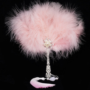 Ventaglio Rotondo in <span class=keywords><strong>Piume</strong></span> di Struzzo da 70cm per <span class=keywords><strong>Sposa</strong></span> - Accessorio Fotografico per Servizio Fotografico Nuziale, Ventaglio Tradizionale per Cerimonie - Product Image 3