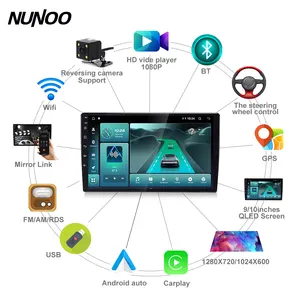Nunoo voiture lecteur DVD Auto électronique vidéo lecteur DVD Portable pour voiture 9/10 pouces GPS stéréo Radio système de Navigation Audio