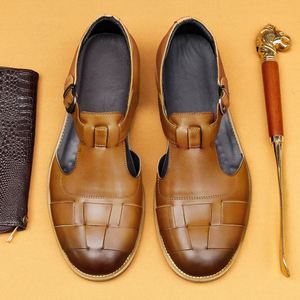 Sandalias de Hombre de Cuero Genuino Transpirables Blancas para Playa, Casuales y a la Moda, Estilo Gladiador, Oferta de Verano y Otoño - Product Image 4