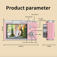Appareil photo numérique pour enfants K007 4K 64MP avec écran rabattable de 2,4 pouces, zoom 16X, mise au point automatique, caméra de vlogging avec jeux, cadeau pour enfants