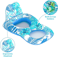 Flotteurs de piscine pour adultes chaise gonflable chaise longue flotteur avec porte-boisson voyage piscine lac nager gonflables radeaux flottants d'eau