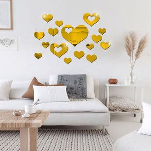 Hot Selling Eco-Friendly Heart-shaped Acrylic Mirror <b>Wall</b> <b>Sticker</b> Laser-Cut 60x45cm Reflective Love <b>Wall</b> Art Decal for Bedroom - Product Image 2