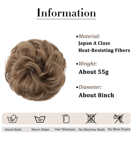 Extensions capillaires synthétiques en chignon désordonné pour femmes, avec élastique, pour coiffures relevées et queues de cheval, type chignon donut désordonné, vente en gros - Product Image 2