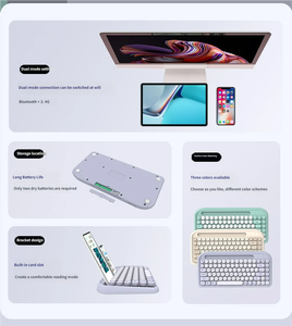 คีย์บอร์ดไร้สาย Punk Keycap 84 ปุ่ม สำหรับคอมพิวเตอร์และสำนักงาน รองรับบลูทูธ 2.4G แบบ Dual Mode พร้อมช่องเสียบโทรศัพท์ - Product Image 5