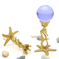 Bases de boule de cristal personnalisées hippocampe étoile de mer conception libre métal artisanat et cadeaux supports de bases en alliage décoration de la maison