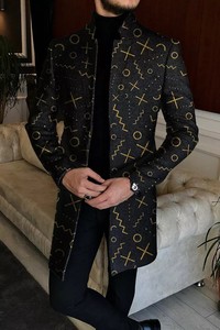 Nouvelle Arrivée Manteau d'hiver élégant pour homme, coupe ajustée, simple boutonnage, col montant, style Peacoat, chaud et élégant - Product Image 3