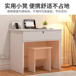 Small Wooden Laptop Table with Lock Student Writing <b>Desk</b> Chair Set Computer <b>Desk</b> <b>Drawers</b> for Bedroom Storage for Home Office Use - Product Image 5