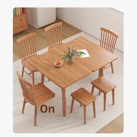 Table à manger rectangulaire pliante en bois massif, pour petit appartement, rétractable, couleur bois de cerisier, moderne, assemblée, rustique