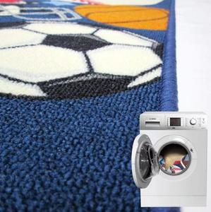 <span class=keywords><strong>Tapis</strong></span> <span class=keywords><strong>de</strong></span> sport en polyester bleu amusant <span class=keywords><strong>pour</strong></span> garçons et filles, enfants, imprimé ballon <span class=keywords><strong>de</strong></span> football/basket-ball/football/tennis, réversible, antidérapant, fabriqué à la machine, <span class=keywords><strong>pour</strong></span> la maison - Product Image 5