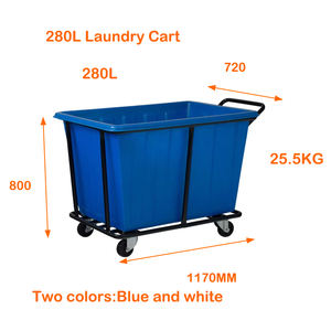 Duurzame Blauwe Frp <span class=keywords><strong>Plastic</strong></span> Waswagen Wagen Commerciële Vracht & Opslagapparatuur Voor Reiniging & Organisatie - Product Image 4