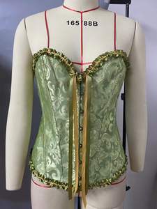INTIFLOWER BL6848 Sexy Plus Size Black Waist Trainer Breathable Overbust <strong>Corset</strong> <strong>Tops</strong> With <strong>Push</strong> <strong>up</strong> Bra - Product Image 5