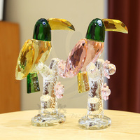 Décorations d'intérieur écologiques de luxe, figurines d'oiseaux en cristal gravées au laser, tucans polis, artisanat animalier, cadeaux décoratifs
