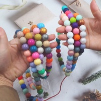 Cuentas de silicona redondas de 15 mm al por mayor, de grado alimenticio, mordedor para bebés, multicolor, sueltas, blandas y masticables para la fabricación de bolígrafos