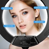 Anneau Lumineux OEM 18 Pouces pour Vidéo en Direct Photo Maquillage, Lampe d'Appoint avec 3 Supports de Téléphone, Cercle LED de 45 cm, Lampe Anneau Selfie