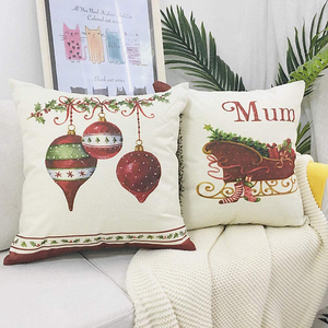 Housse de coussin personnalisée en coton et lin imperméable avec motif de chaussettes de Noël à pois d'animaux 18x18 pouces pour voitures - Product Image 4