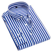 Camisas de Vestir para Hombre JC, Nuevo Estilo Otoñal, Sin Plancha, Transpirables, Antiarrugas, Corte Entallado, Manga Larga, Estilo Casual de Negocios, Modelo a Rayas 1013