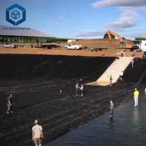 Feuille de revêtement de piscine en polyéthylène renforcé, 2mm, 1.5mm, surface géomembrane pour projet de langes