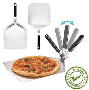 Pala para Pizza de Aluminio con Mango de PP, Espátula Metálica para Pizza de 12x14 Pulgadas, Plegable, Antideslizante, Apta para Horno, Accesorios para Horno de Pizza, Familiar - Product Image 1