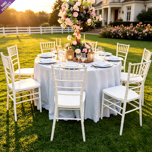 Chaise de banquet empilable en métal blanc doré pour jardin, mariage et événements, modèle Chiavari Tiffanie, vente en gros du fabricant - Product Image 1