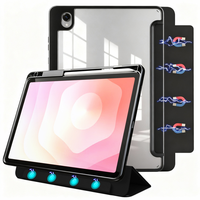 Detachable Magnetic Case for Samsung Galaxy Tab S11 2025 11 Inch (SM-X736B/ SM-X730), Ultra Clear Back Scratch-Proof Light