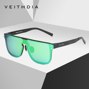 Veithdia Men's Aluminum Magnesium Sunglasses Square Polarized Green Lens UV400 Outdoor Sports Driving - Product Image 1