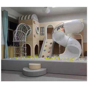 Çocuklar için kapalı oyun alanı ekipmanları çocuk bebek uçak slayt ahşap yumuşak oyun alanı parkı küçük Set ticari oyun alanı - Product Image 6