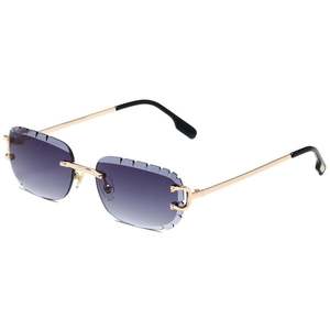 Gafas de Sol de Metal Retro para Hombre, con Logotipo Personalizado al por Mayor, Protección UV400, Lentes Degradadas, Sin Montura, Poligonales, para Mujer - Product Image 1