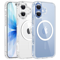 Coque de téléphone magnétique transparente antichoc avec airbag pour iPhone 17 Pro Max / iPhone 16, résistante aux rayures, anti-jaunissement, avec