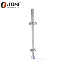 Terrasse Clôture Balustrade En Verre Tube Rond En Verre Trempé Garde-Corps Colonne Simple En Acier Inoxydable 304 Sécurité Verre Garde-Corps Poteau