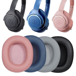 Almohadillas de Repuesto SR30BT para Audio <span class=keywords><strong>Technica</strong></span> <span class=keywords><strong>ATH</strong></span> SR30BT, Cuero PU y Espuma Viscoelástica Ecológica en Negro/Azul/Gris/Rosa - Product Image 2