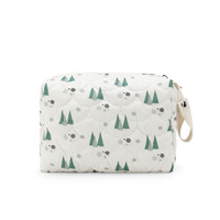 Bolsa de pañales acolchada para bebé, 4 estilos, con estampado de dibujos animados, bolsa de cosméticos portátil de viaje con asa para mamá recién nacida