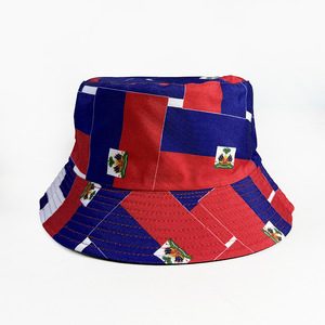 Nouveau Chapeau Bob Drapeau Haïtien Amusant et Original, Chapeau <span class=keywords><strong>de</strong></span> Pêcheur Tendance Printemps-Été, Casquette <span class=keywords><strong>de</strong></span> Soleil Extérieure pour Femmes et Hommes, Personnalisable - Product Image 1