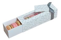 Boîtes rigides en papier kraft pour emballages de cadeaux de biscuits de luxe, macarons, avec laminage mat et gaufrage, écologiques
