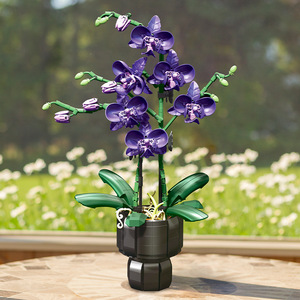 Blocs de construction Moon Flower 900+ pièces, bouquet en forme de croissant, décoration murale, cadeau pour adultes de 8 ans et plus - Product Image 4
