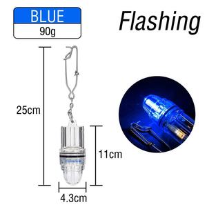 70g Grün-Gelb-Rote LED-Angellampe mit Schnappverschluss, Blitzlicht für Tiefseeangeln, Unterwasser-Tintenfisch-Stroboskop-Köderlampe - Product Image 6