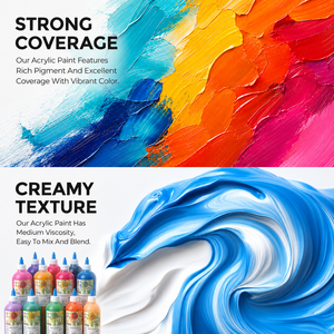Giorgione – Lot de 24 couleurs de <span class=keywords><strong>peinture</strong></span> <span class=keywords><strong>acrylique</strong></span> en gros de 500 ml pour la coloration de poupées en plâtre et le graffiti DIY pour enfants - Product Image 4