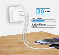 Adaptateur secteur de voyage compact PD30W à charge rapide USB Type C avec fiches UK en laiton (BS1362)