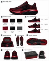 Chaussures de course pour hommes avec logo personnalisé, design de marque, vente en gros, fabricants OEM, tige respirante, antidérapantes, chaussures de sport pour hommes