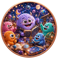 Pièce de monnaie en cuivre pur 999 de 5 oz, couleur cuivre, série de dessins animés animaux en relief, petite série monstres, édition collector UV 3D