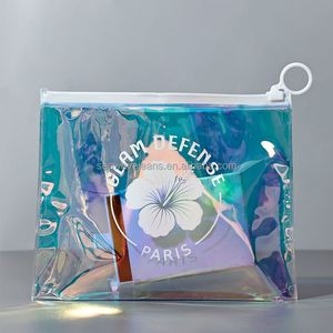 Petit sac en PVC transparent personnalisé avec fermeture éclair pour cosmétiques, bijoux, emballage de bagues, pochette zippée - Product Image 5