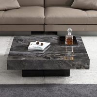 Table basse de forme carrée au design minimaliste Meubles de salon pour villa Table basse légère en pierre frittée de luxe