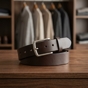 Cinturón de Cuero Genuino al por Mayor, Personalizado con Marca, de la Mejor Calidad, Hecho a Mano, Estilo Vintage, Formal para Hombre, de Cuero Vacuno, Hebilla Cuadrada de Acero - Product Image 1