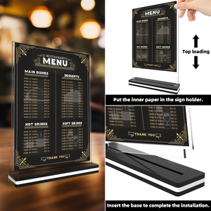 Double Side A4 Bảng menu hàng đầu thẻ hiển thị nhựa AD giữ dấu hiệu Pop chủ K-6029 - Product Image 6