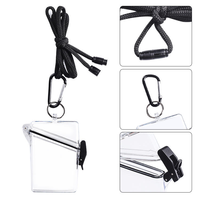 Porte-badge vertical étanche transparent pour cartes d'identité multiples, en polyester et plastique écologiques, avec logo personnalisé, et cordon porte-clés