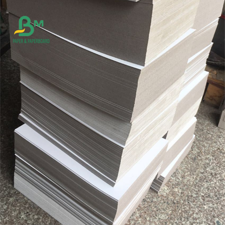 White Clay Coated Duplex Board , Recycled Pulp Gray Back Board 0.3mm - 2mm Thick